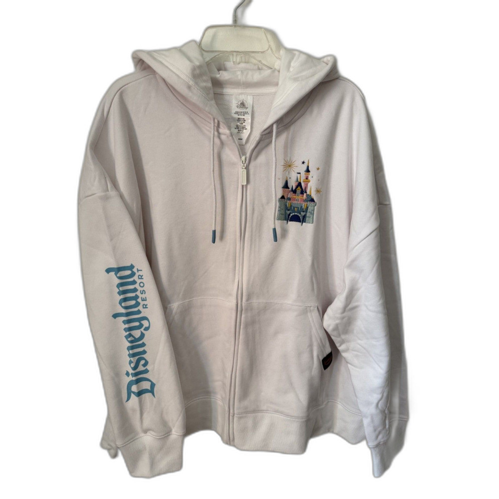 New Disneyland Sleeping Beauty Castle Zip Up Hoodie 3XL Women's